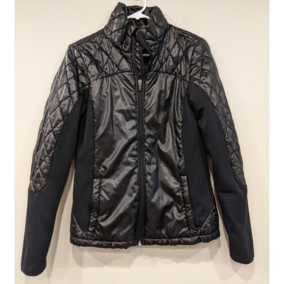 Gap Fit Black Quilted Puffer Jacket Zip Pockets Size Small - Picture 1 of 6